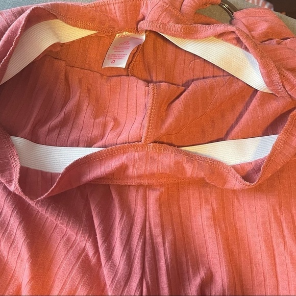 NO boundaries salmon pink stretchy ribbed wide leg pants - Picture 7 of 10